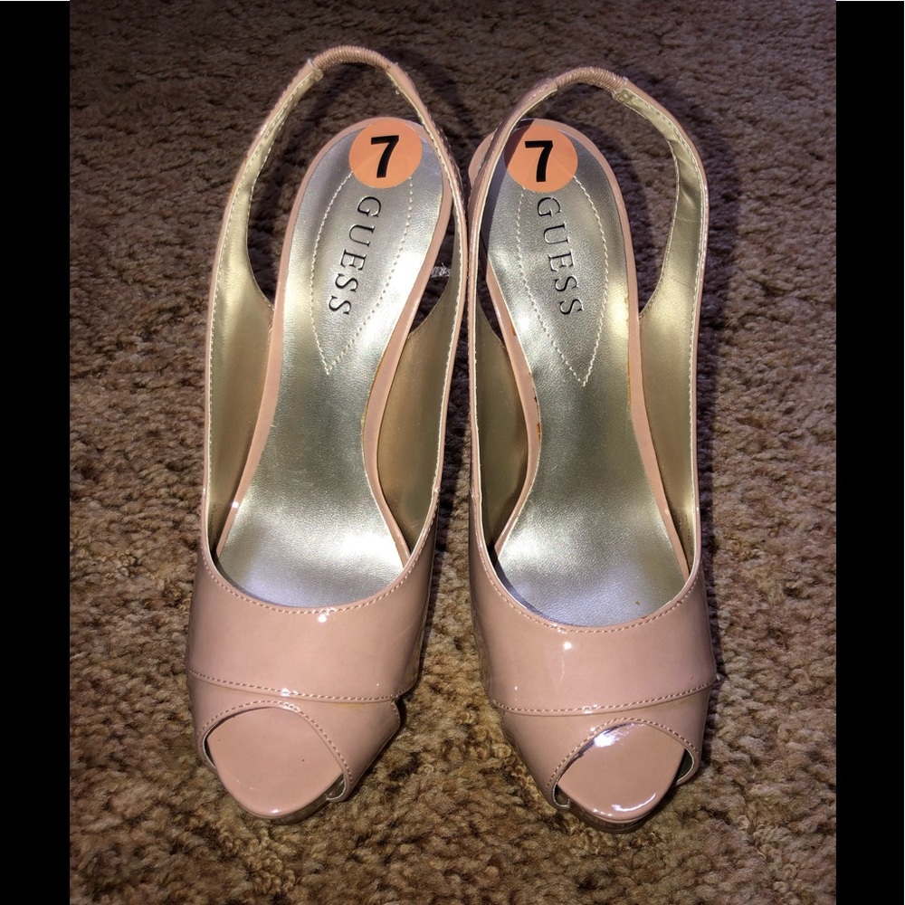 Guess Peep-toe Platform Heels - Size 7